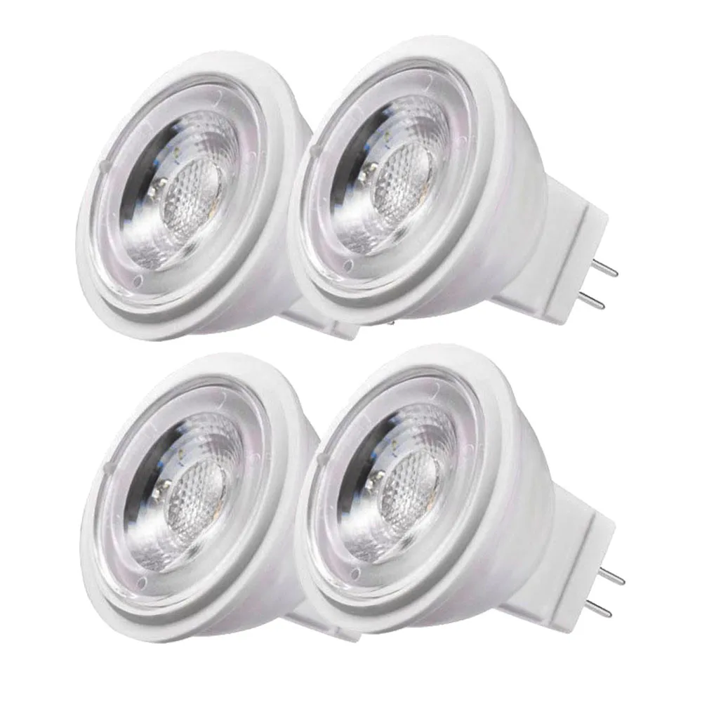 4-Piece MR11 COB LED Light Bulb 3W AC DC 12V 120V 230V Ceiling Lamp LED Spotlight GU4 LED Lamp 38Deg =20W Halogen Light