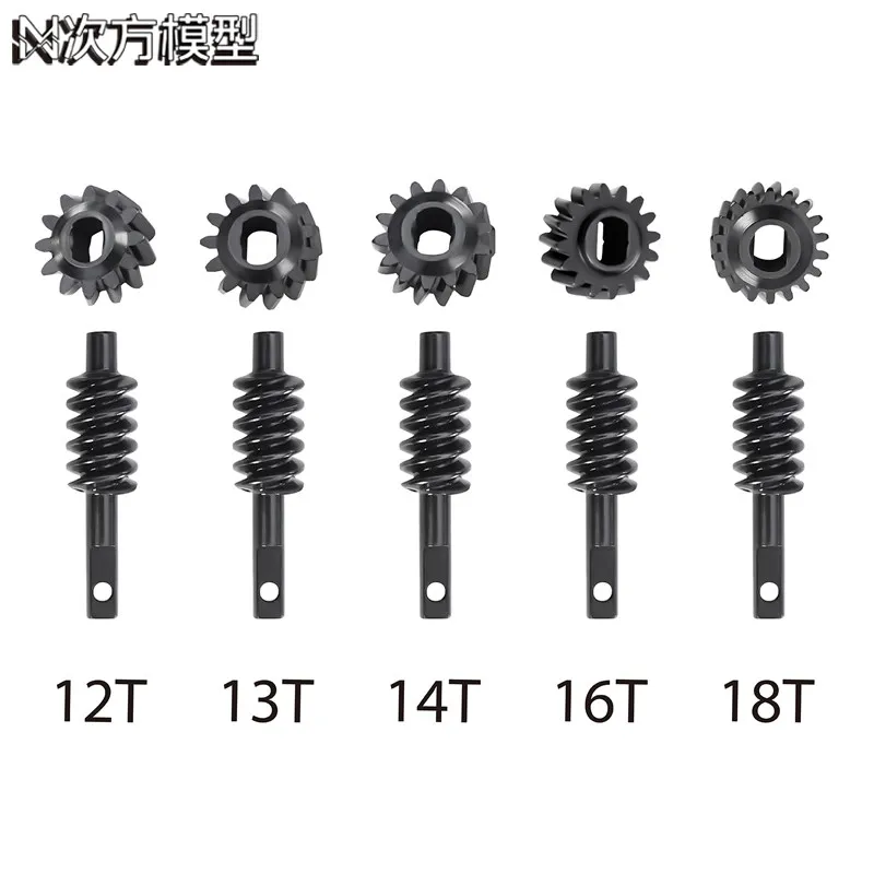 12T 13T 14T 16T 18T Carbon Steel Differential Gear Set for 1/30 SCX30 RC Crawler Upgrade Worm Gear Overdrive Parts DIY Set