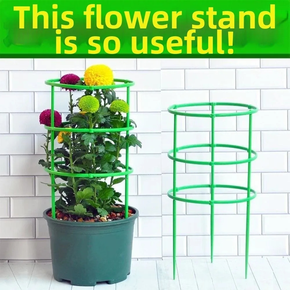 10Layers Plant Support Pile Prevent Lodging Stackable Climbing Vines Stake Plastic Reusable Flower Ring Support Rack