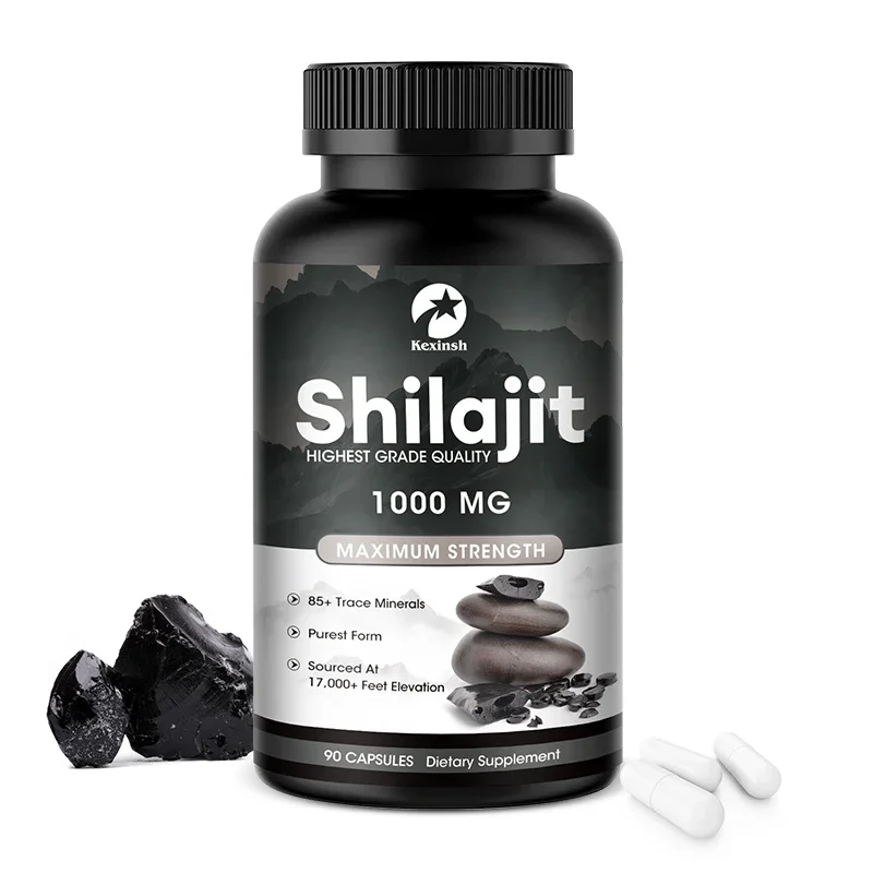 Himalayan Original and Pure Shilajit Capsules High in Trace Minerals Fulvic Acid for Energy Muscle Strength&Immunity Gluten Free