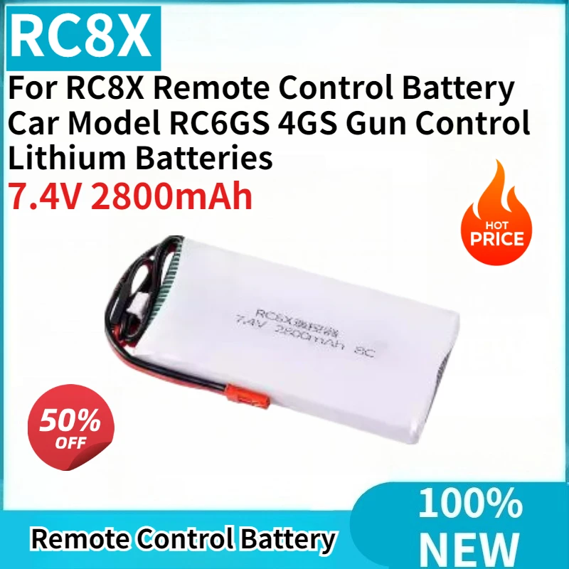 

High Quality 7.4V 2800mAh Replaceable Battery for RC8X Remote Control Battery Car Model RC6GS 4GS Gun Control Lithium Batteries