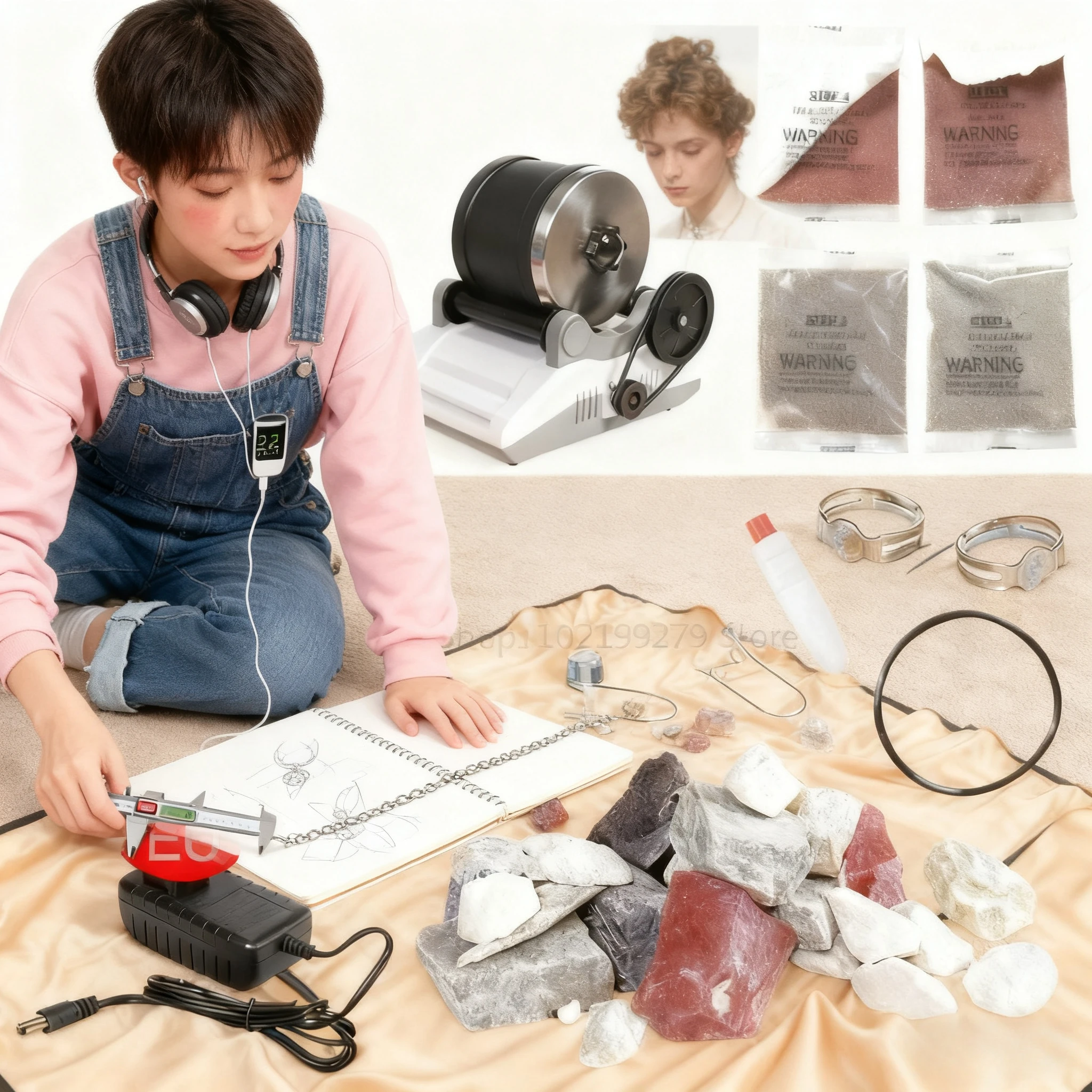 

Набор стакана 110/220 В, электрический стакан «сделай сам», игрушка с грубыми драгоценными камнями, полировка зернистости для взрослых и детей, полировальная машина