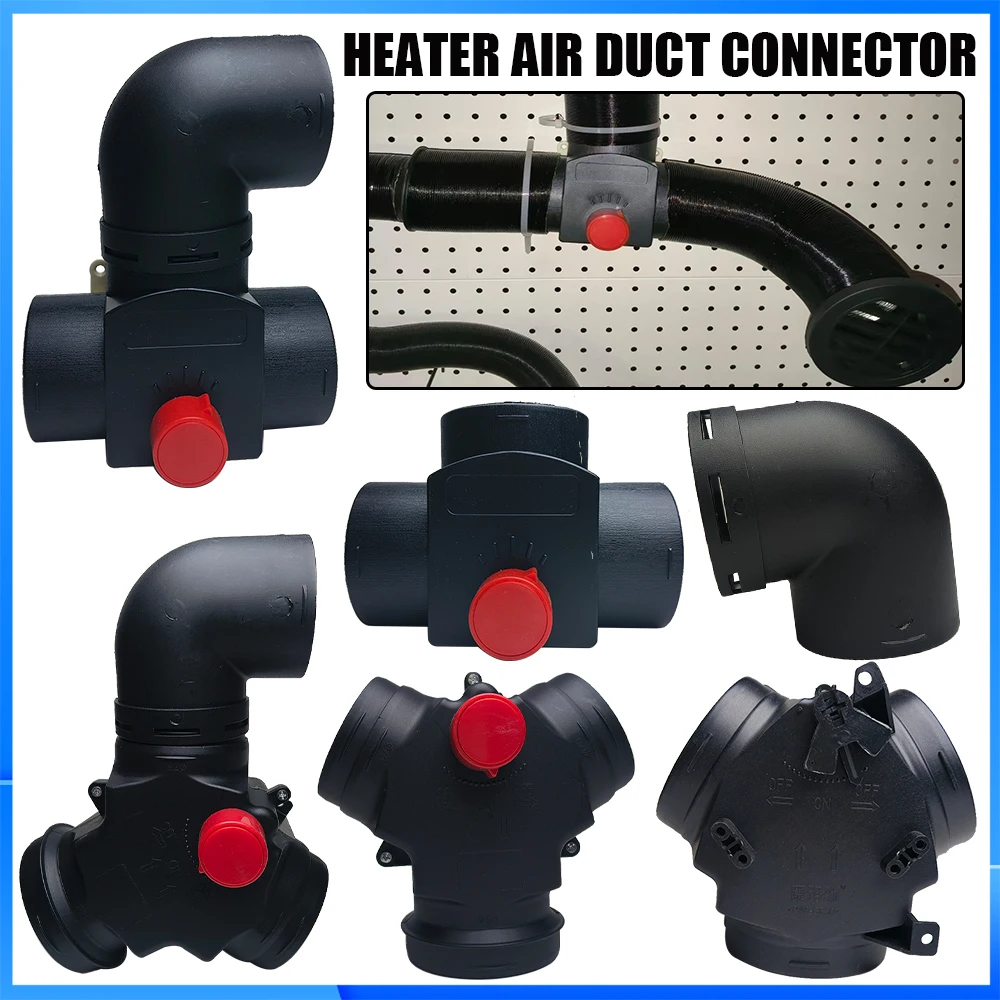 

Diesel Heater Vent Ducting Exhaust Pipe Joiner Connector 75mm 90mm Y T Piece Elbow Outlet for Eberspacher Webasto Valve Flap