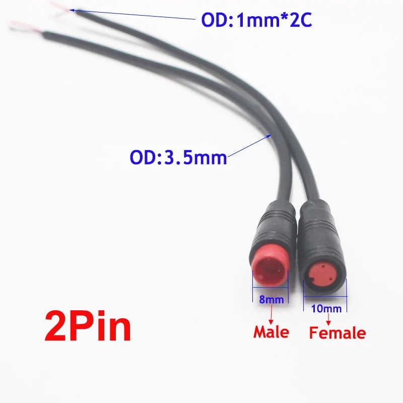 1Pair M8 2 3 4 5 6 Pin Electric Bicycle Butt Plug Connector Wiring Line Scooter Brake Cable Pluger Signal Connecting Sensor 20CM