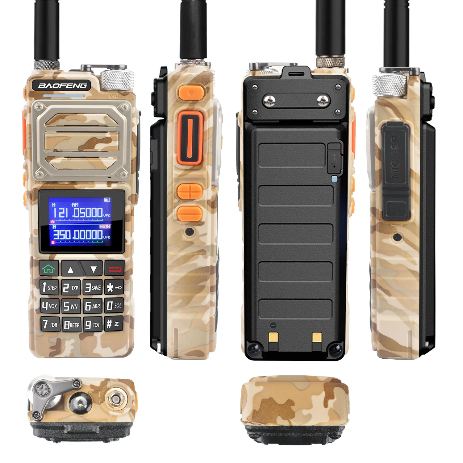 Radio HT Baofeng UV-25M 10W FM Dua Arah dengan Scrambler, Air Band Enam Band Penerima, Tiga Band Pengirim, Baterai 5200mAh Tipe-C