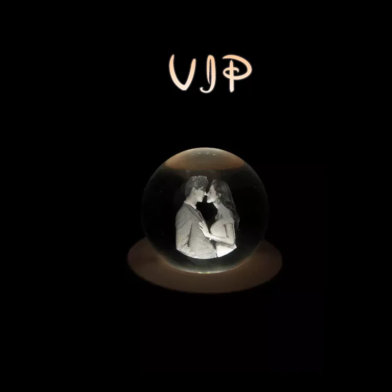 دروبشيبر VIP مخصص كريستال الكرة قاعدة خشبية -6 أضواء بيضاء دافئة