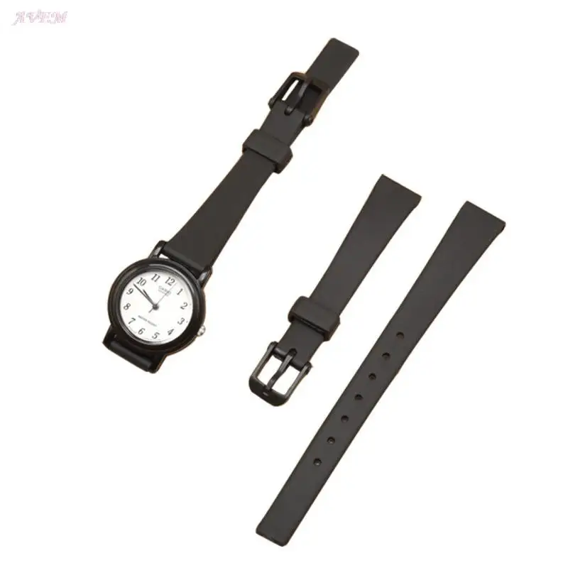 Black Rubber Strap For Casio Lq Lq-139 130/140 12mm Smartwatch Premium Quality Durable Waterproof Elastic Black Wrist Watch Band