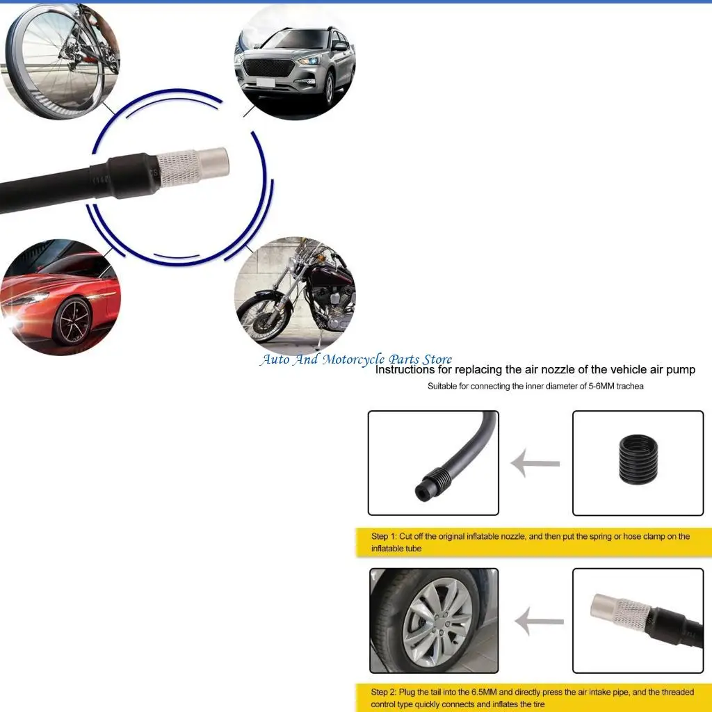 

P9FD Автомобильный компрессор Воздушное сопло 6,5 мм Сменный прочный соединительный сопла