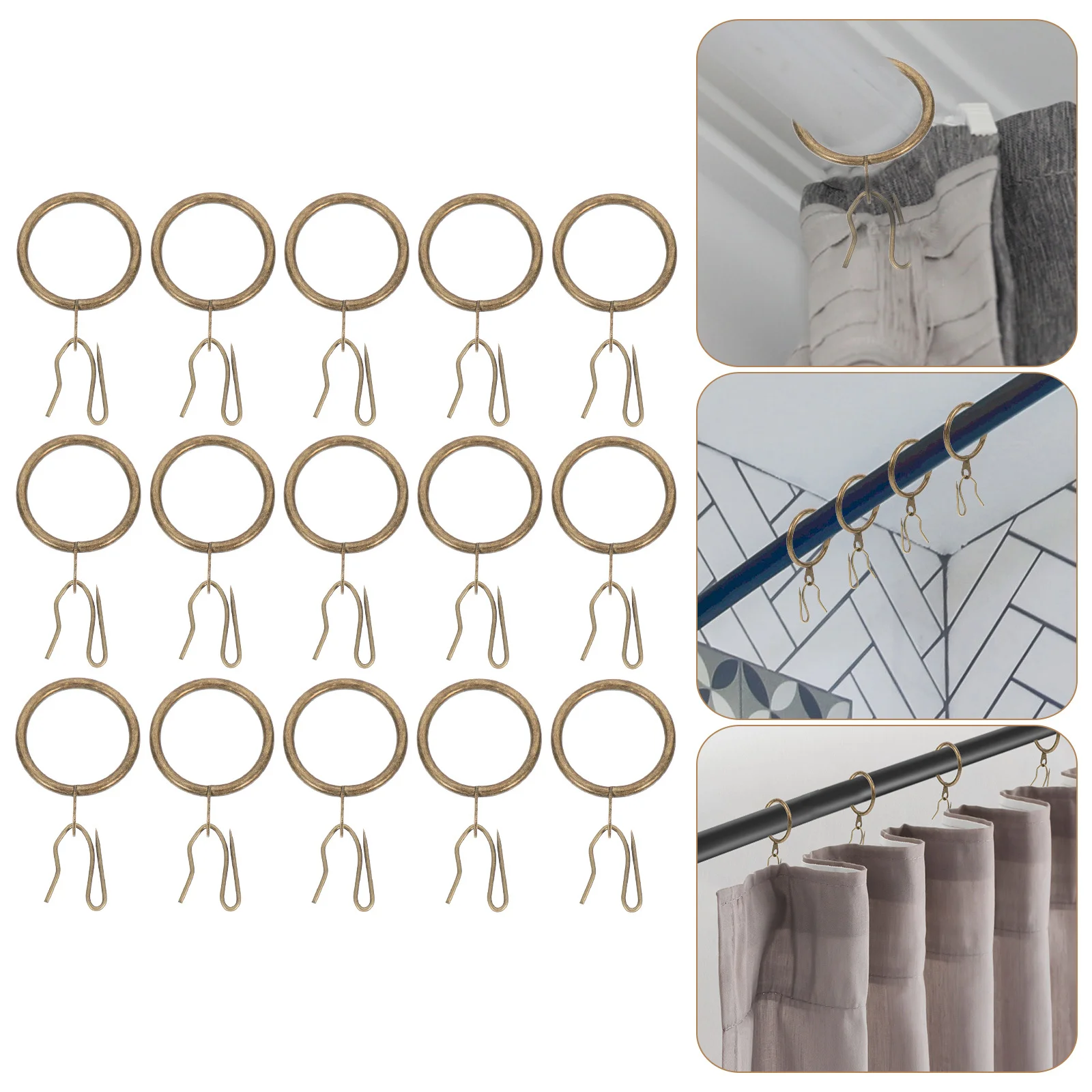 

40 set Curtain Rings Iron Heavy Duty Hanging Rod Circles For Bedroom Bathroom Shower Drapery Household Curtain Accessories