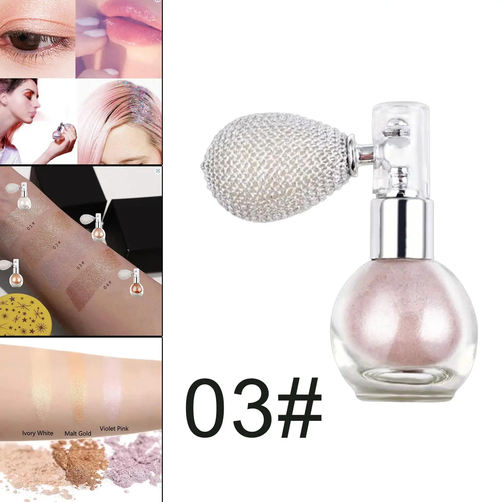 Highlighter Spray Glitter Spray, Shimmer, Make-up Spray en body Cosmetic, Roze