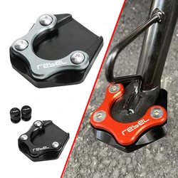 Motorcycle Kickstand Foot Side Stand Sidestand Extension Pad Support Plate For Honda rebel500 250 300 REBEL CMX CMX300 CMX500