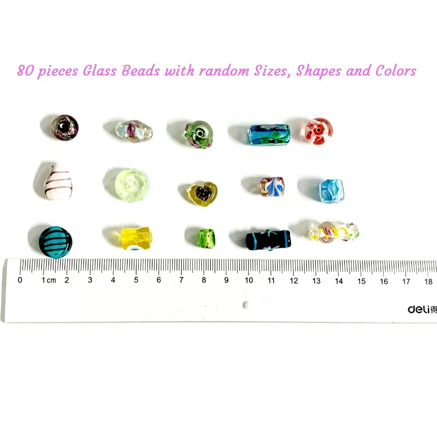 Willekeurig geassorteerde glaskralen 80 stuks voor het maken van sieraden Gemengde vormen Kleuren Lampwork Losse kralen voor de meeste grote bedelarmbanden