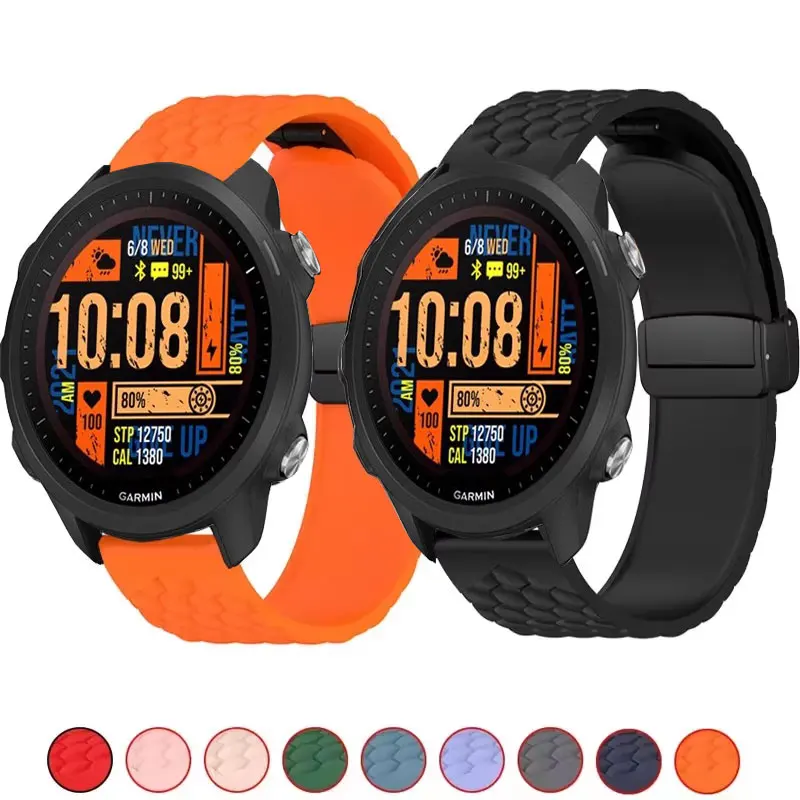Cinturino ufficiale da 22 mm per Garmin Forerunner 265 745 255 Bracciale con cinturino musicale Vivoactive 4 Venu 2 3 Sostituzione cinturini in silicone