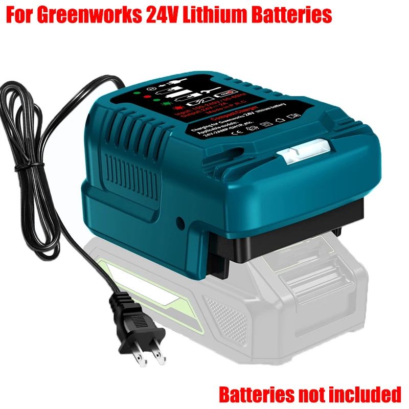Compatible for Kobalt/Greenworks/Snow Joe 24V Lithium Batteries Portable Mini Rapid Charger Power Tool Battery Charger US Plug