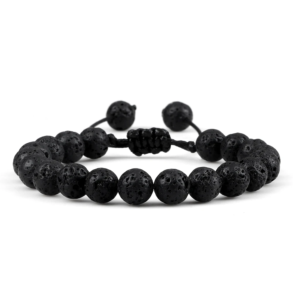 Adjustable Couples Bracelets with Black & White Beads