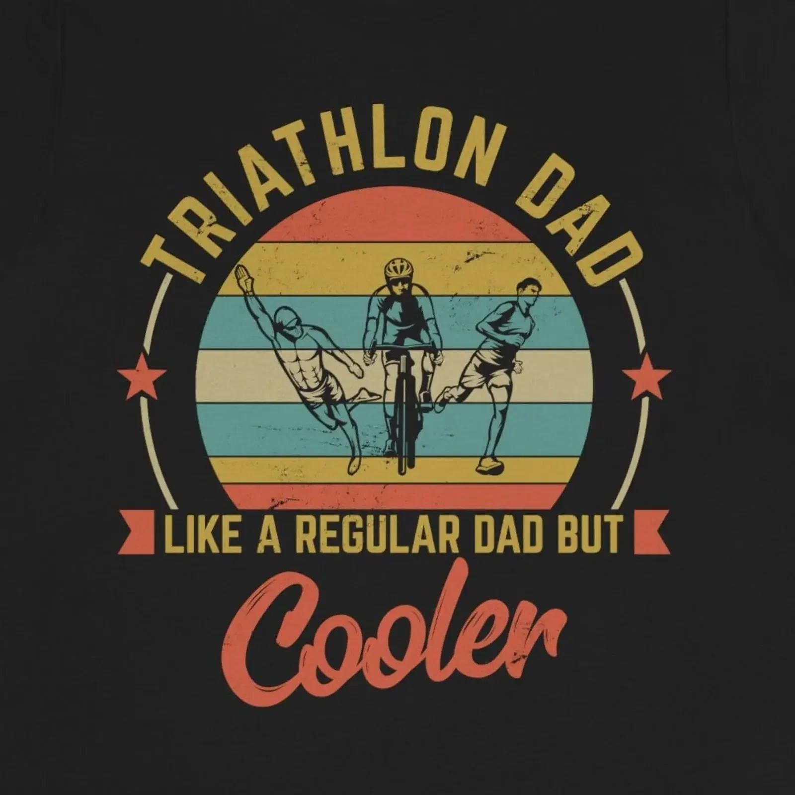 Triathlon Dad T Shirt Endurance Sport Father Training Swim Bike Run Fitness vintage Washed Comfortable Versatile Unisex