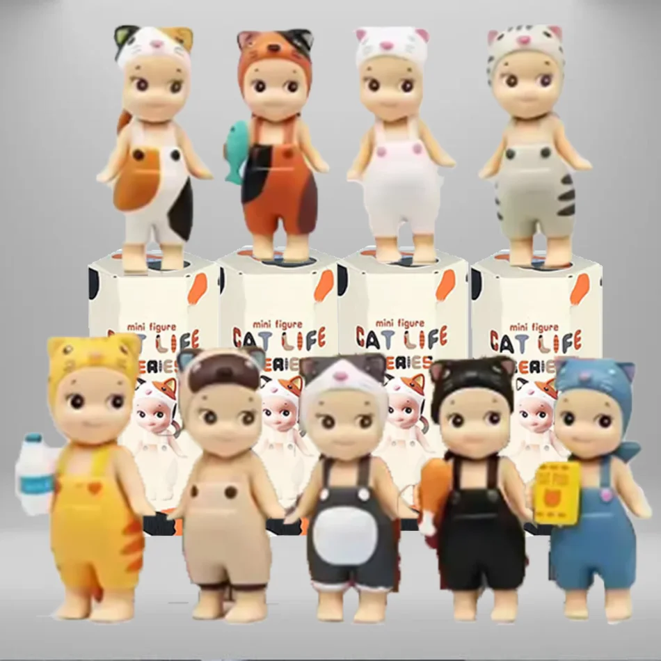 

Hot Sale Dolls Mini Cat Life Series Blind Box Cute Baby Wearing Cat Clothes kawaii Figurine Table Ornaments Figure