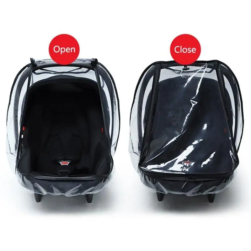 581F Baby Car for Seat Rain Cover EVA Stroller Weather Shield Waterproof Windproof Breathable Clear Raincoat for