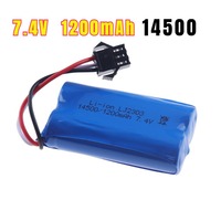 7.4V 1200mAh Lithium Battery 14500 for EC08 Wireless RC Boat, Ship Model, Car Model Spare High-Rate Lithium Battery