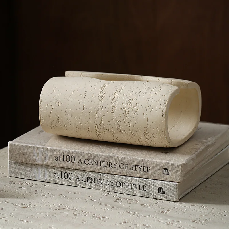 Luxury Imitation Stone Tissue Box Creative Resin Technology Tea Table Paper Box Table Decoration Tissue Holder Kitchen Supplies view 3