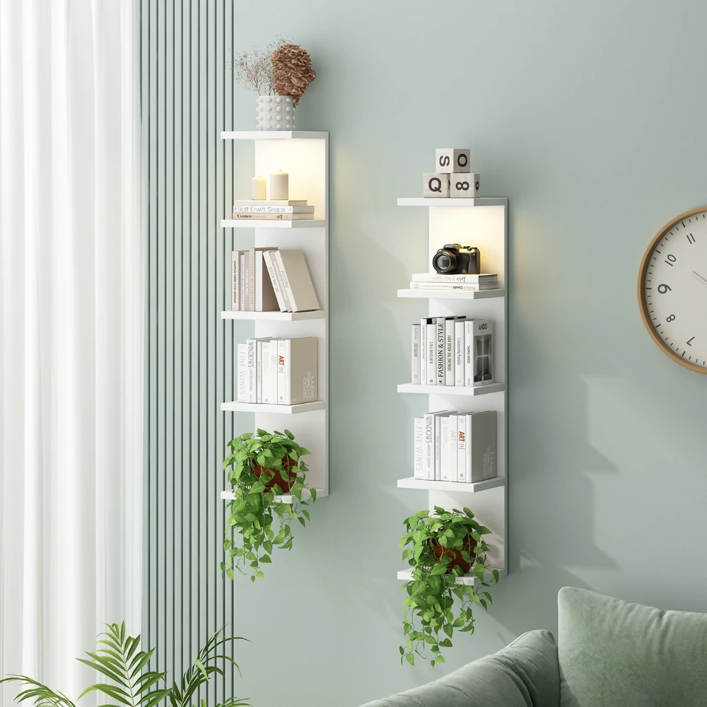 Children's Room Multi-story Home Bedroom Wall Shelf Eco-Friendly Wood Plastic Board Unpainted Bathroom Accessory
