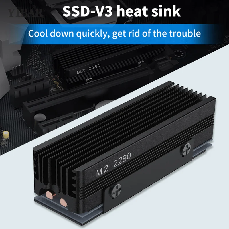 SSD-V3 2280 M.2 Dual Heat Pipe Solid State Drive NVME Grille-type All-aluminum Vest High-efficiency Heat Sink Gaming Accessories