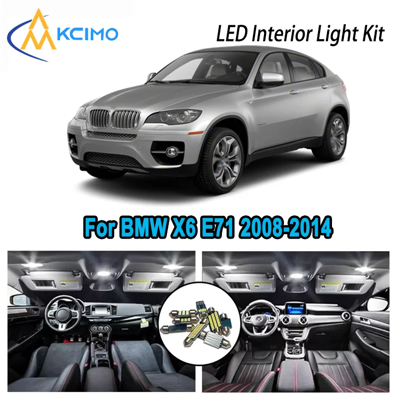 

Premium Bright LED Interior Light Kit for BMW X6 E71 2008-2014 2009 2010 2011 Dome Map Trunk Car Lamps with Canbus No Error