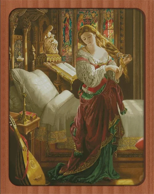 

Высококачественные наборы для вышивания крестиком с изображением девушки с длинными волосами, 16CT, 18CT, 14CT, белая канва, ручная работа, декор для дома