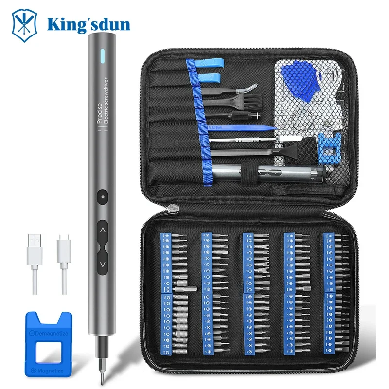 

King'sdun 120 in 1 DIY Electric Precision Screwdriver Set Screwdriver Bit Set Electric for Computers, Mobile Phones, Cameras