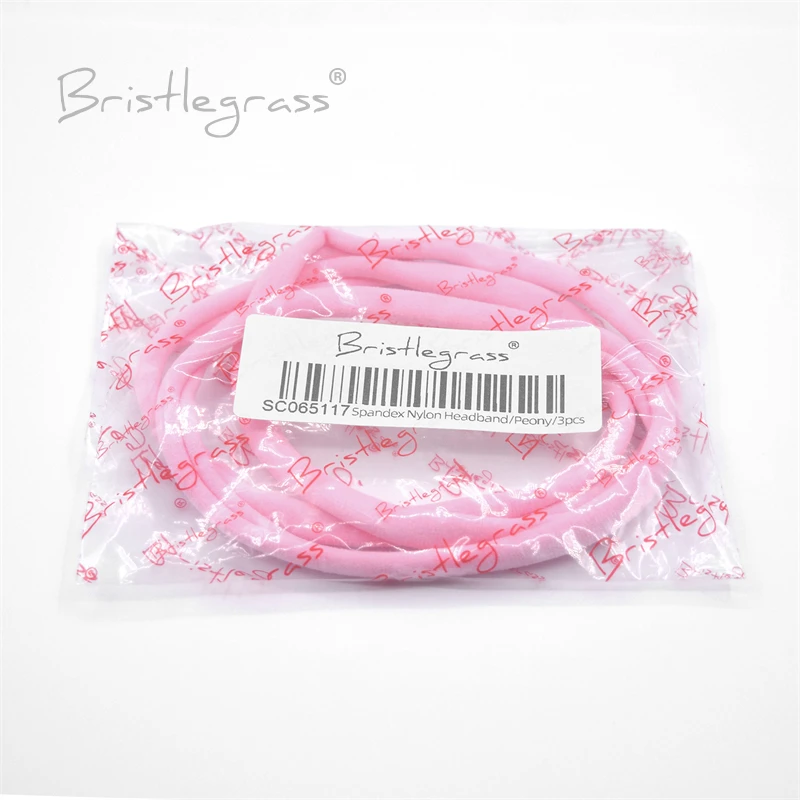 BRISTLEGRASS 3 PCS 2.5cm Candy Color Soft Spandex Nylon Headband Stretchy Head Band Elastic Kid Fashion Headwear Hair Accessorie