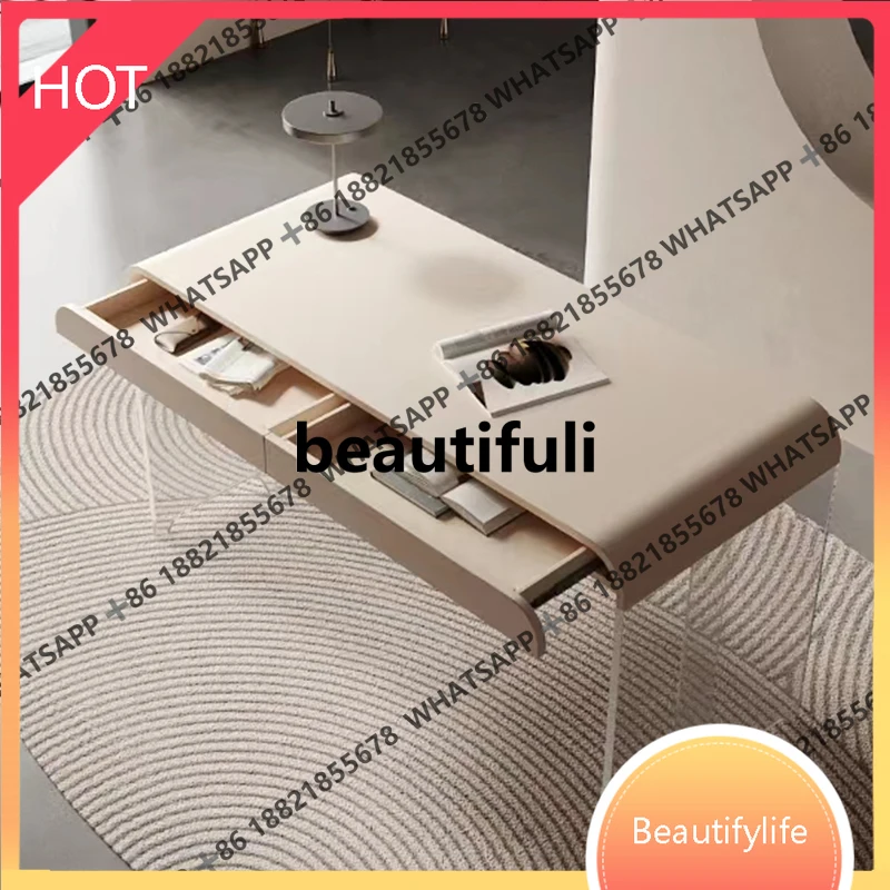 

D07 Cream Wind Suspension Desk Acrylic Home Study Designer Writing Desk Dresser