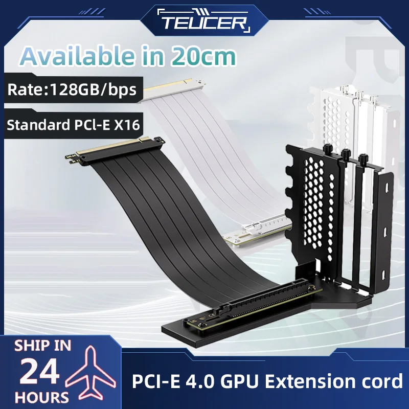 Imagem -01 - Teucer-gpu Suporte de Montagem Kit Graphics Card Holder Pcie4.0 X16 Riser Cabo 90 Graus Ângulo Direito Xtension Video Card Holder teucer gpu suporte de montagem kit graphics card holder pcie40 x16 riser cabo 90 graus angulo direito xtension video card holder 01