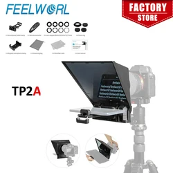 FEELWORLD TP2A Smartphone DSLR Camera Teleprompter Prompter with Remote Control Magnetic Phone Holder for Interview Live Stream