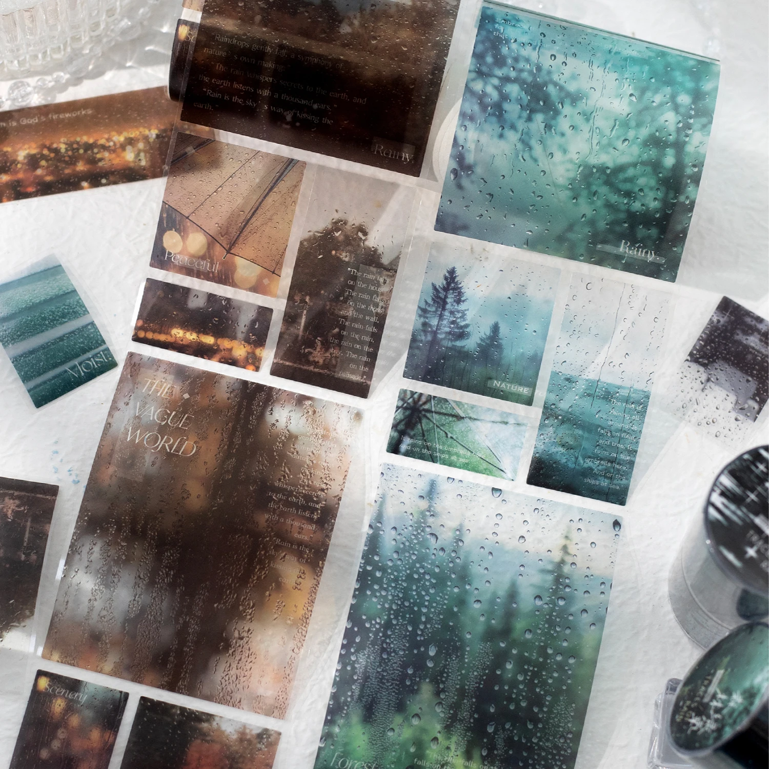 200cm/Roll，INS Landscaping Masking Washi Tape，DIY Scrapbooking Label Sticker，Collage Junk Journal，Aesthetic Stationery Stickers