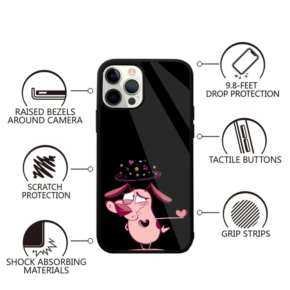 C-Courage-C-Cowardly Dog Phone Case For iPhone 16,15,14,13,12,11,Plus,Pro,Max,Mini Magsafe Magnetic Wireless Charging