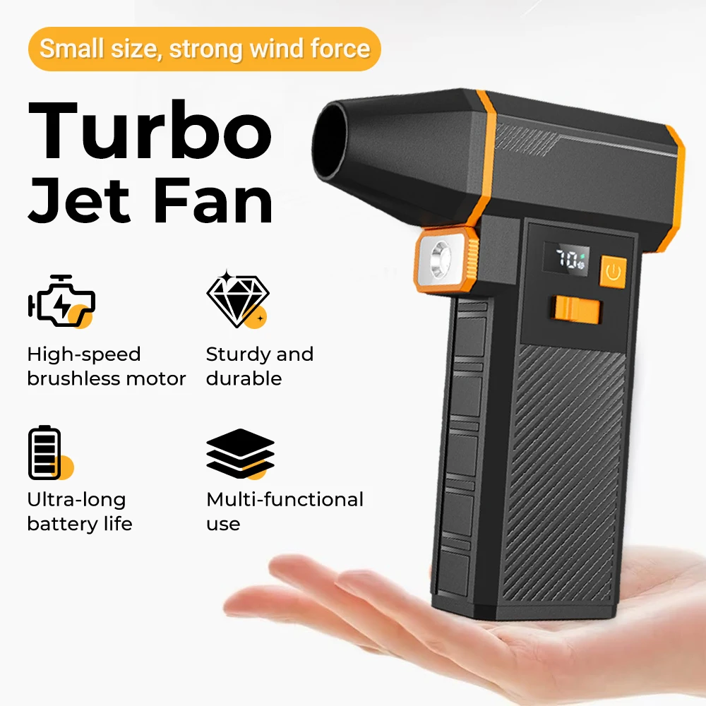 Potente ventilatore d'aria Turbo Jet Fan 10000mAh 58 m/s Vento Motore Brushless Elettrico Air Duster 3 Velocità di Rimozione Asciugatrice tastiera