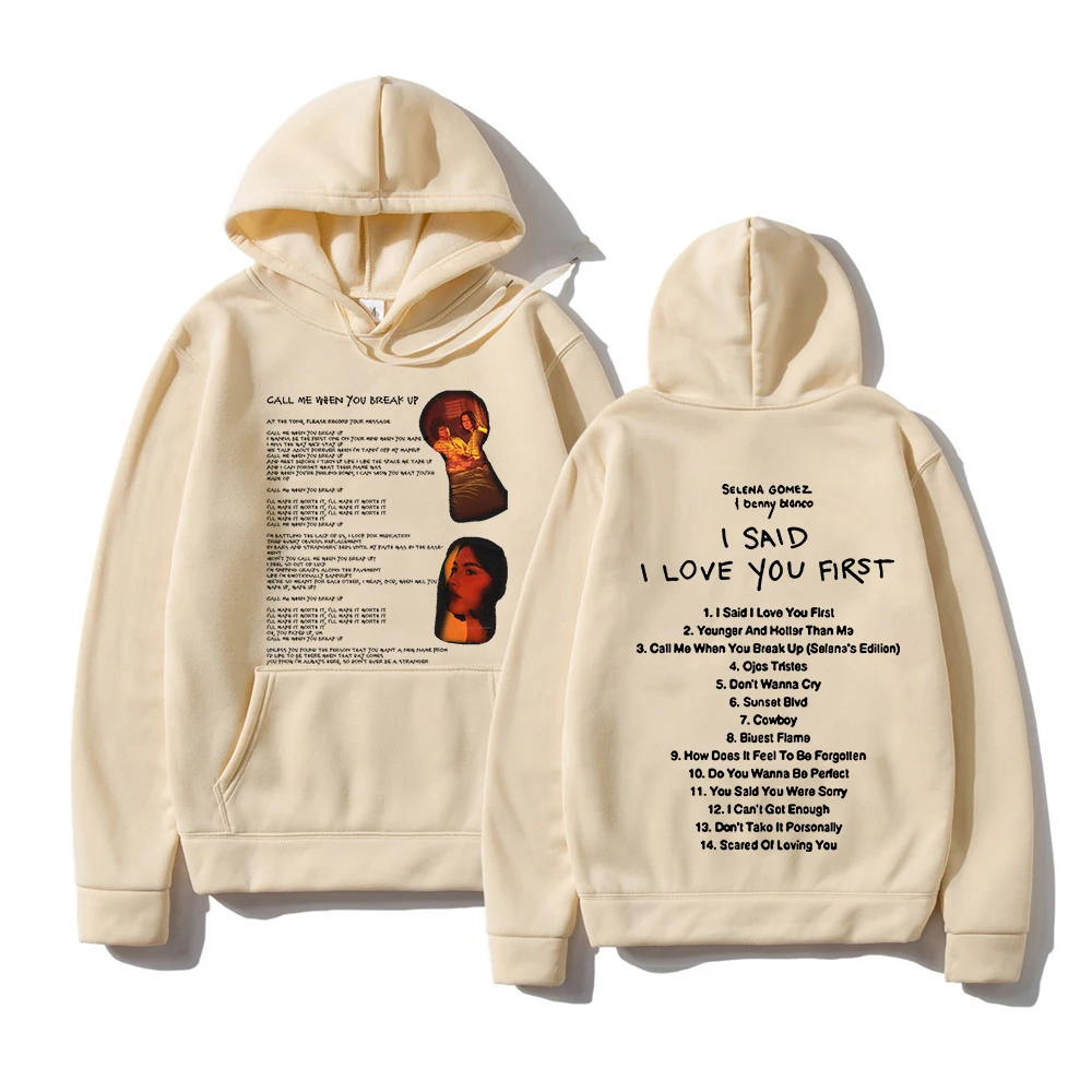

Толстовки I Said I Love You First Album 2025 Selena Gomez & Benny Blanco, пуловер с рисунком певицы, эстетические толстовки в стиле хип-хоп