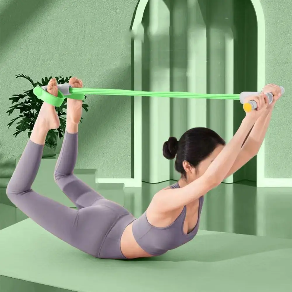 Multifunction 4-Tube Yoga Pedal Puller Rubber Thicken Resistance Band Abdominal Exerciser Elastic Pull Rope Waist