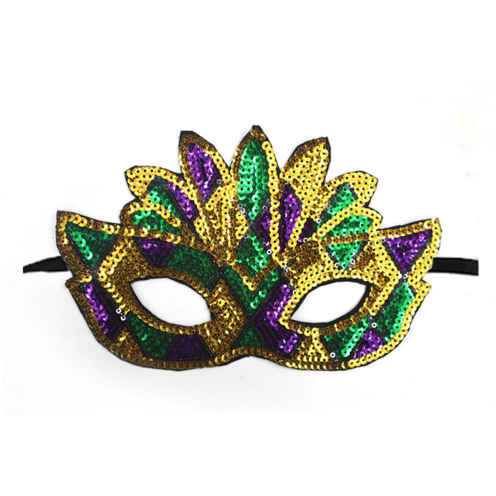 Colore GlitterMardi Gras Anime Maschera Cosplay Maschere per il viso in maschera Donne Puntelli da ballo sexy Maschera di Halloween per la notte degli occhi della regina