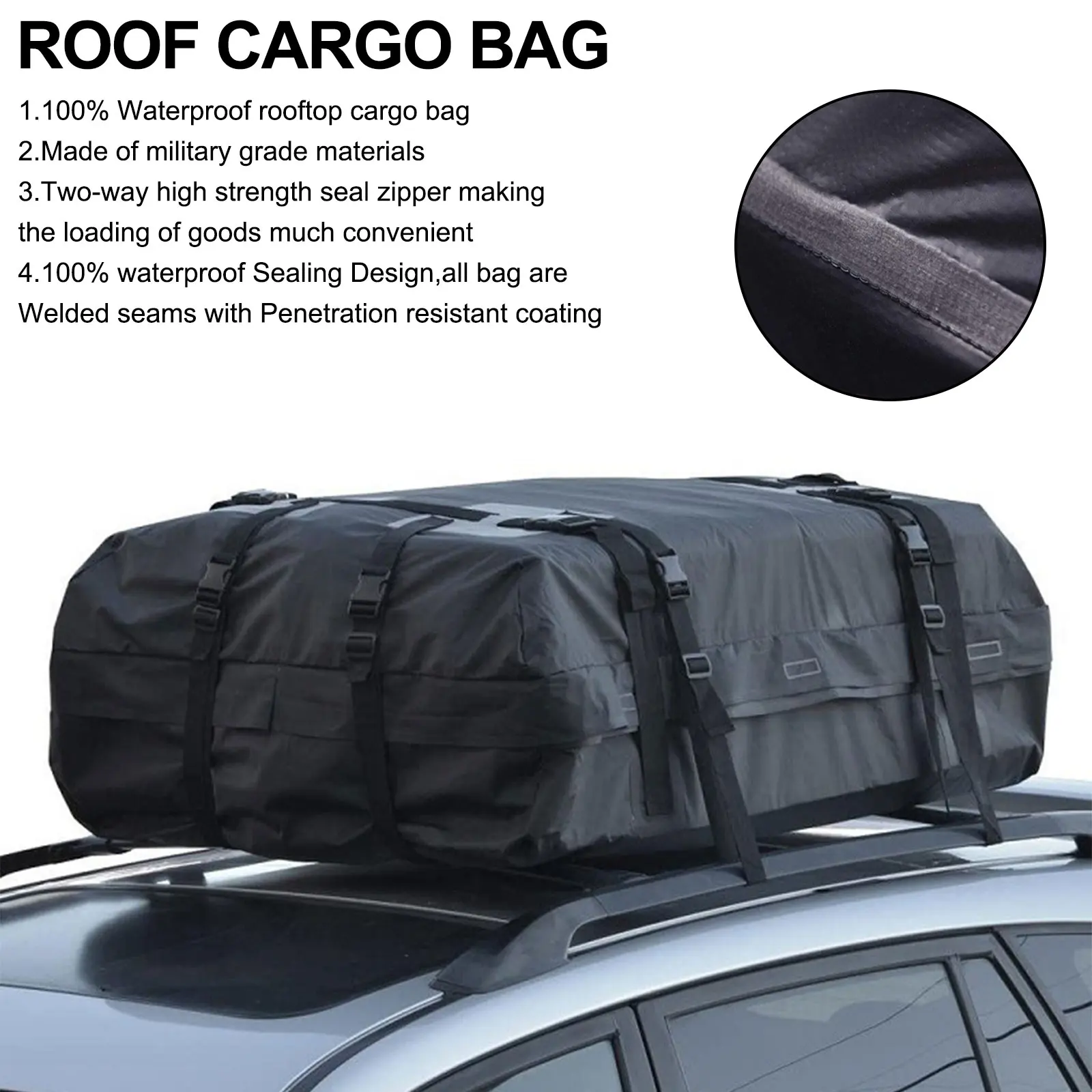 Artudatech Waterproof Car Roof Top Rack Carrier Cargo Bag Luggage Storage Cube Bag Travel Car Accessories