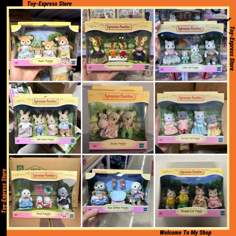 Sylvanian familles Calico créatures filles enfants jouets Miniature Anime poupée enfants jouets lapin Koala girafe chat sceau famille
