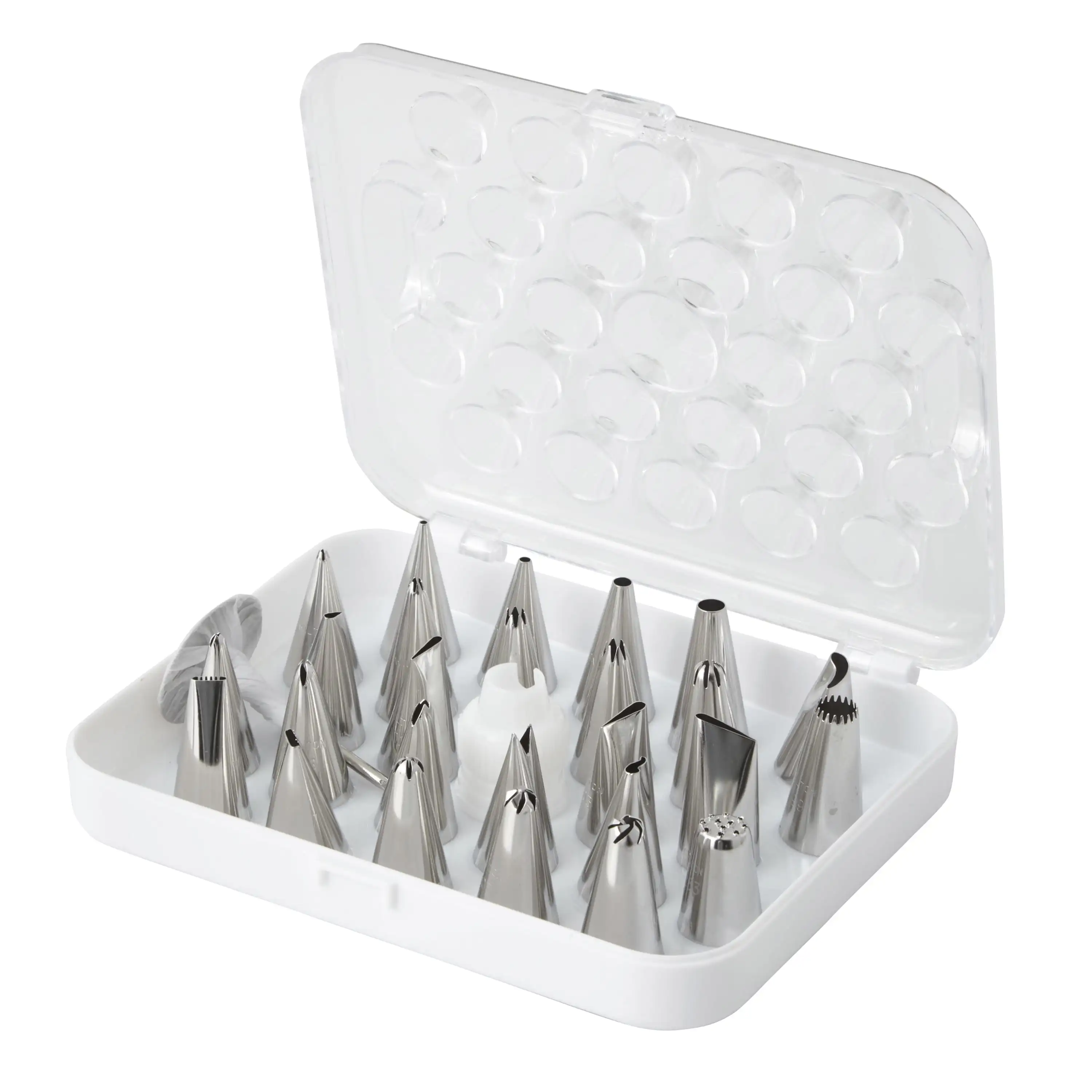 

Deluxe Decorating Tip Set, 29-Piece, Stainless Steel and Plastic