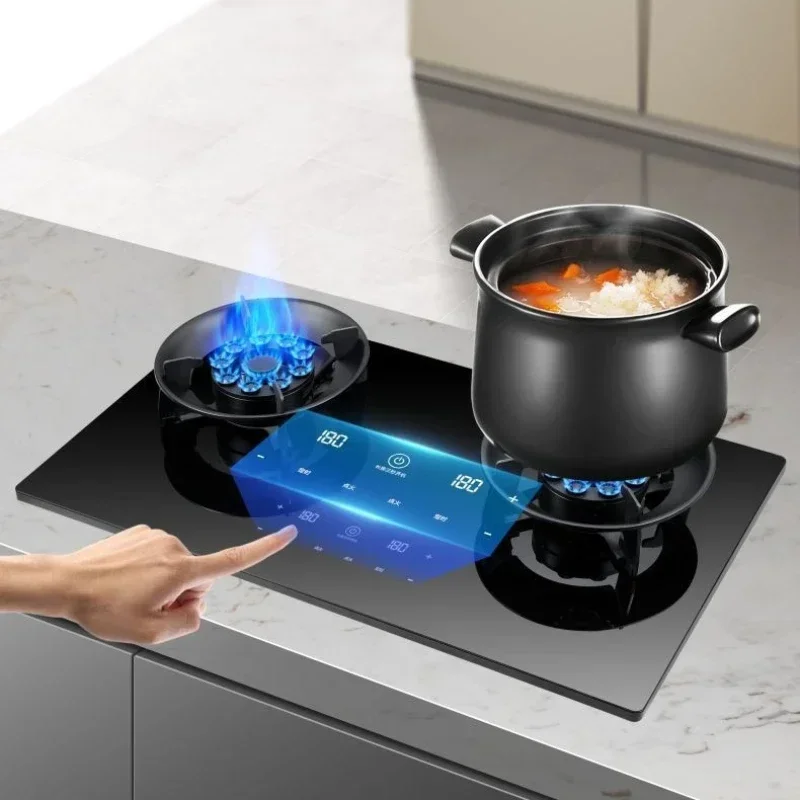 

Three-eye timed gas stove Intelligent timed kitchen Stirring Fried high stove Integrated natural gas liquefied gas