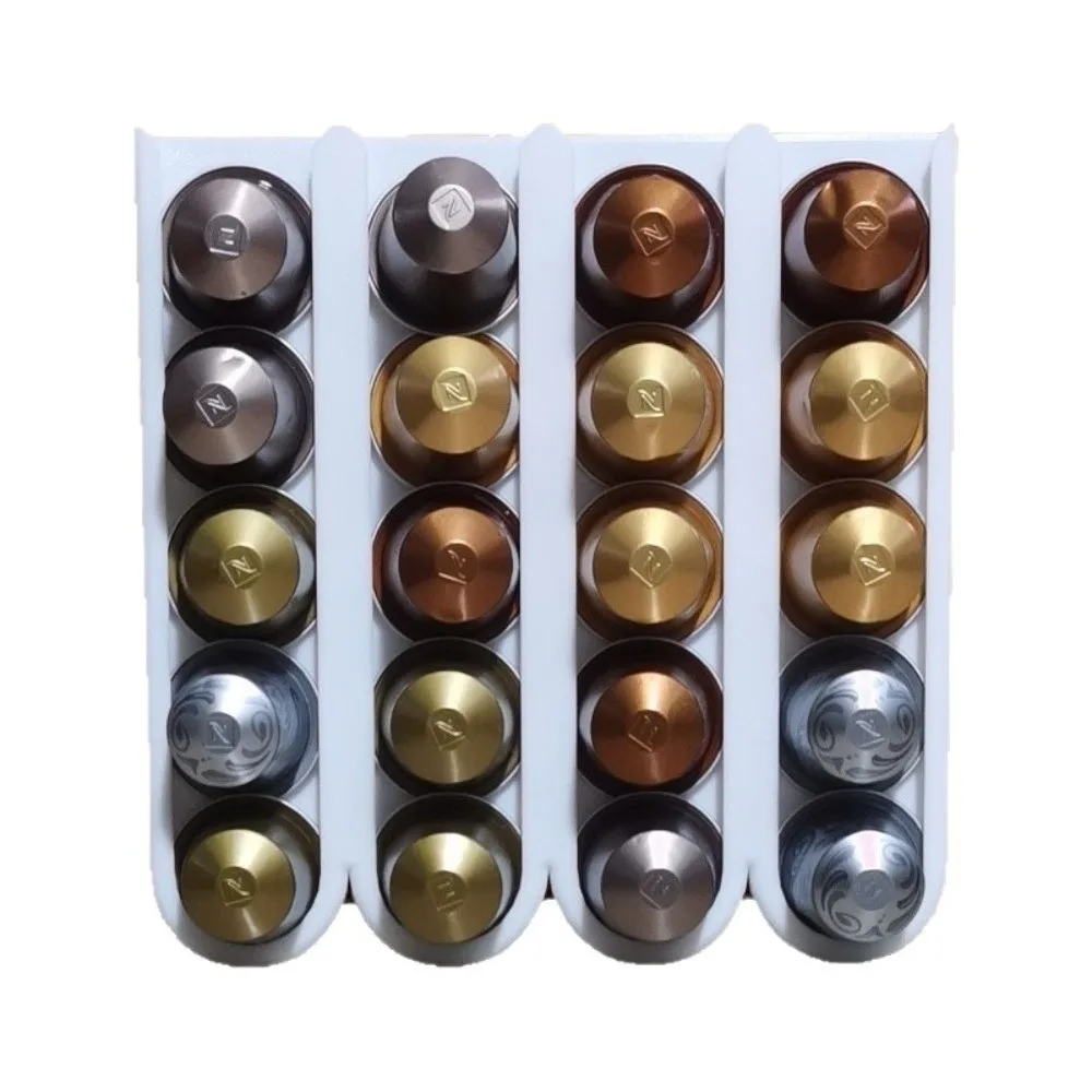Wall Mounted Coffee Capsule Holder No-Drill Cabinet Mounted Coffee Capsule Storage Rack Multi-Purpose Space Saving