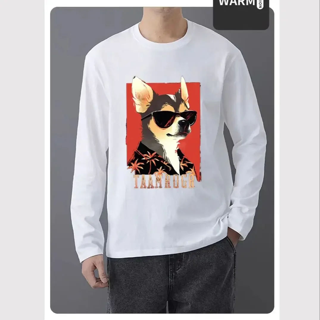 

Cool Dog Printed Cotton Top,autumn Long Sleeved Cotton Tops,men's and Women's Clothing,hip-hop,casual and Comfortable Wear