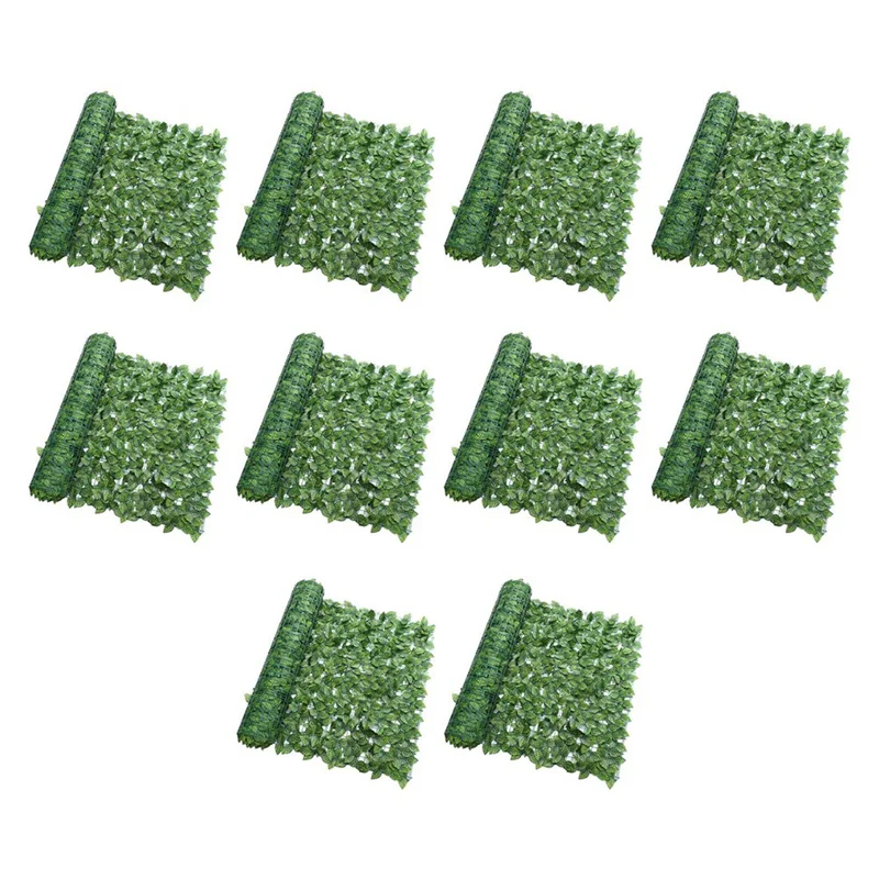 AB39-10Pcs Artificial Plant Fence Green Leaf Fence Panels Privacy Fence Screen For Home Garden Yard Decoration