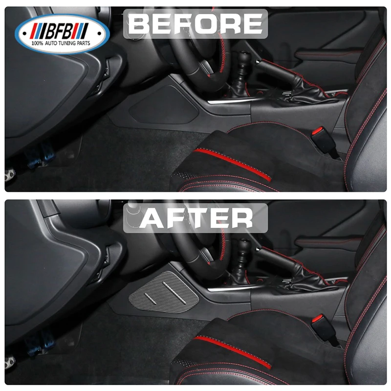 Matte Carbon Interior Accessories Center Console Side Knee Pad Cover For Subaru BRZ For Toyota GR86 2021+