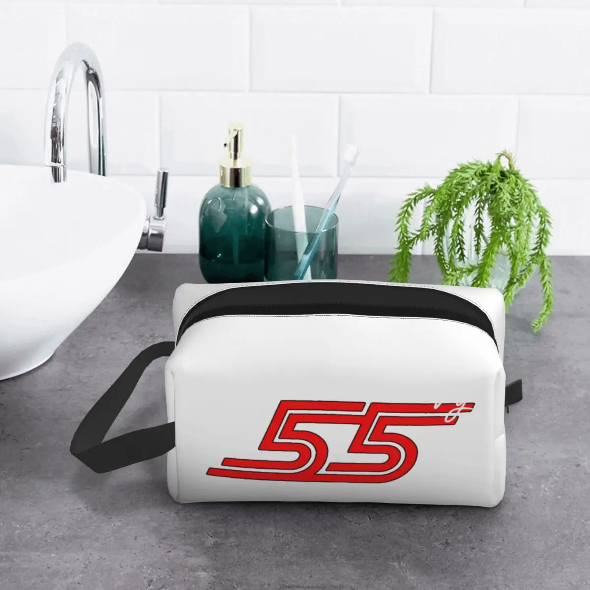 carlos-sainz-jr-f1-assinatura-grafico-escuro-saco-de-maquiagem-organizador-de-cosmeticos-armazenamento-dopp-kit-de-higiene-pessoal-saco-de-cosmeticos-lapis-caso