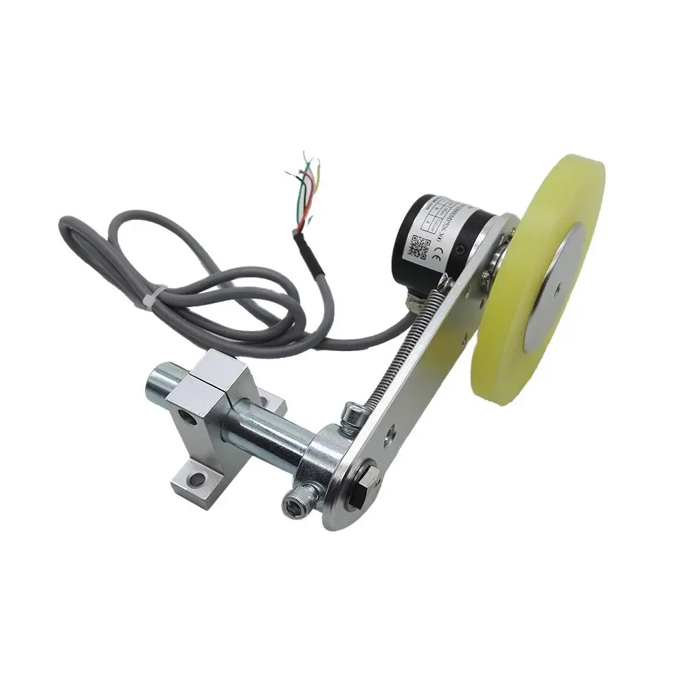 CALT Precision GHW38 3600PPR Rotary Encoder with Non-slip Roller Wheel and Metal Mounting Bracket