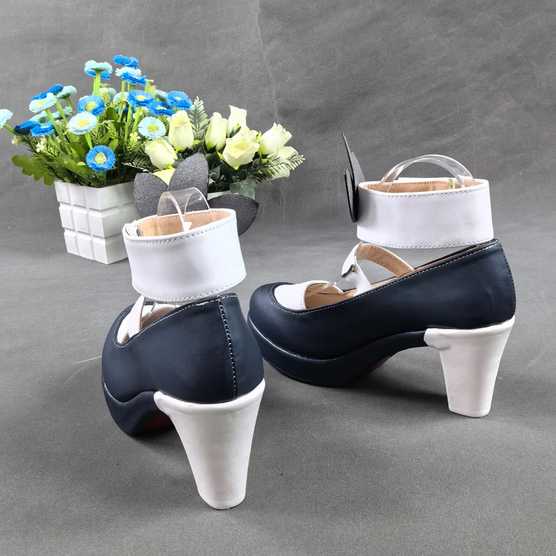 Jogo biblioteca de ruina angela cosplay sapatos 8cm saltos azuis mulheres homens festa de halloween carnaval role play sapatos